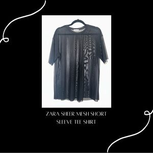 Zara sheer mesh short sleeve tee shirt